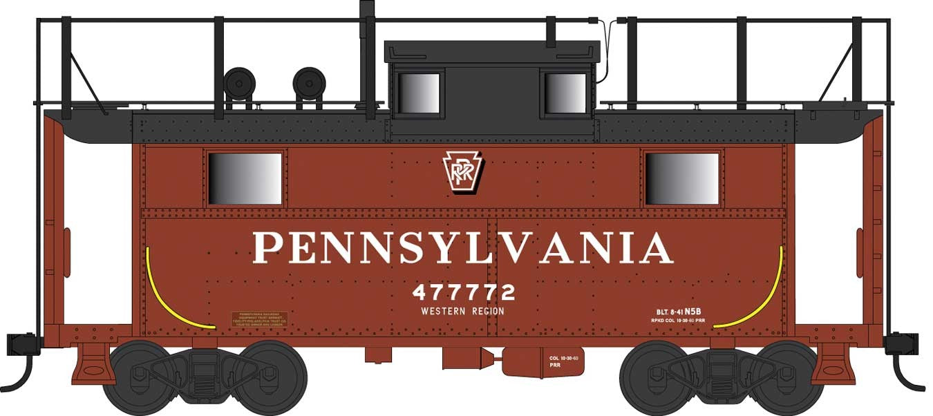 Bowser 42569 HO Scale PRR N5c Caboose Cabin Pennsylvania Western Region PRR 477800 - Trainphone