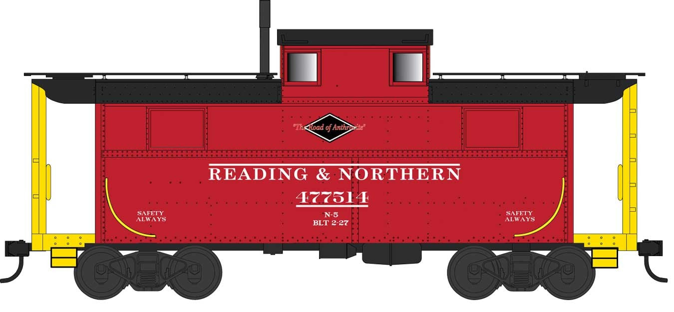 Bowser 42572 HO Scale PRR N5 Caboose Cabin Reading & Northern RBMN 477514 