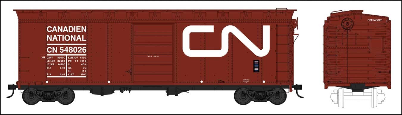 Bowser 42705 HO Scale 40' Boxcar Canadian National CN 548073 