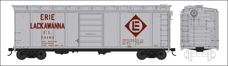 Bowser 42712 HO Scale 40' Boxcar Eire Lackawanna "Early Merger" EL 74163 