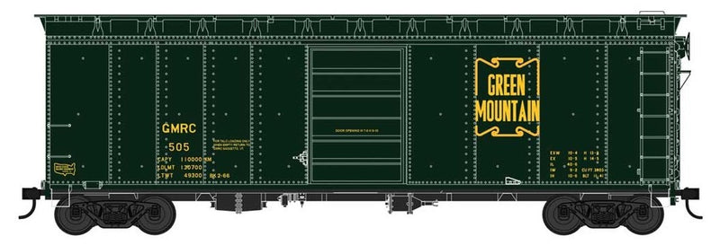 Bowser 42719 HO Scale 40' Boxcar Green Mountain GMRC 504 