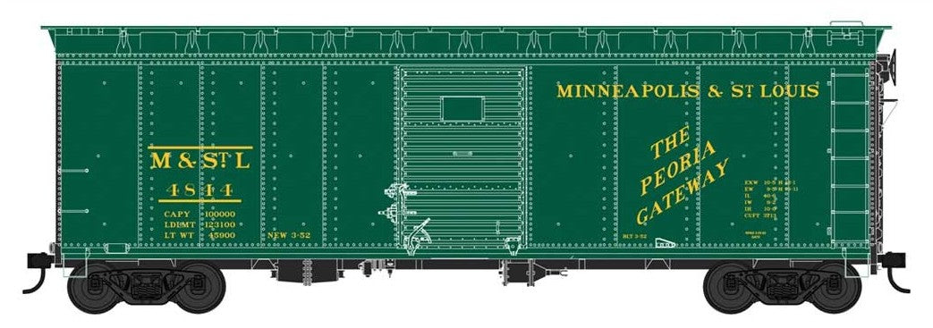 Bowser 42724 HO Scale 40' Boxcar Minneapolis & St. Louis M&StL 4844 