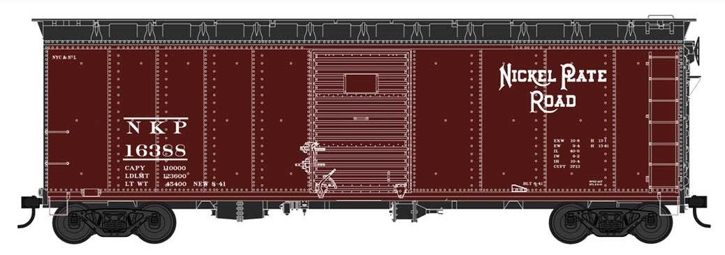 Bowser 42728 HO Scale 40' Boxcar Nickel Plate Road NKP 16402