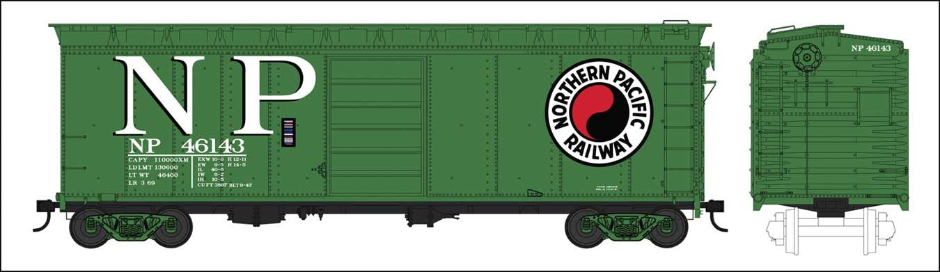 Bowser 42730 HO Scale 40' Boxcar Northern Pacific NP 46143