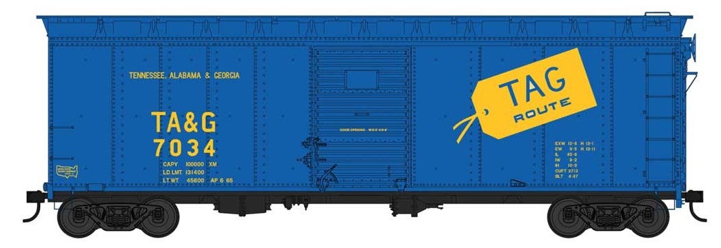 Bowser 42736 HO Scale 40' Boxcar Tennessee Alabama & Georgia TAG 7034