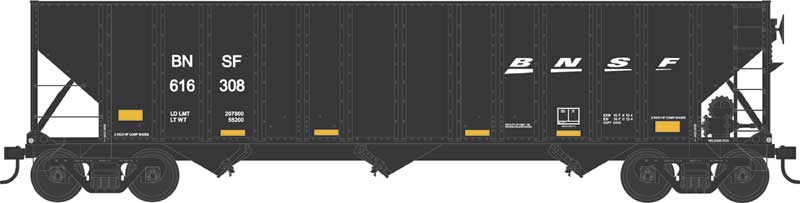 Bowser 43182 HO Scale 100 Ton 3-Bay Hopper "Ex-Frisco SLSF" BNSF 615966
