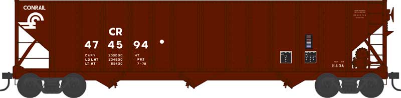 Bowser 43194 HO Scale 100 Ton 3-Bay Hopper Conrail CR 474512