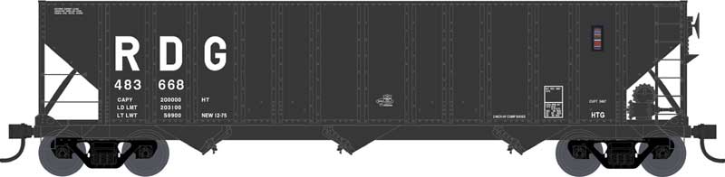 Bowser 43235 HO Scale 100 Ton 3-Bay Hopper Reading RDG 483668