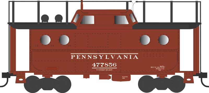 Bowser 43391 HO Scale PRR N5c Caboose Cabin Pennsylvania Early West Reg PRR 477856 - Trainphone