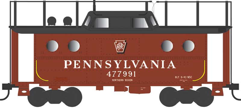 Bowser 43396 HO Scale PRR N5c Caboose Cabin Pennsylvania Shadow Key PRR 477991 - Trainphone