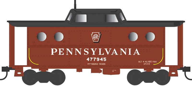 Bowser 43398 HO Scale PRR N5c Caboose Cabin Pennsylvania Shadow Key Pittsburgh PRR 477945