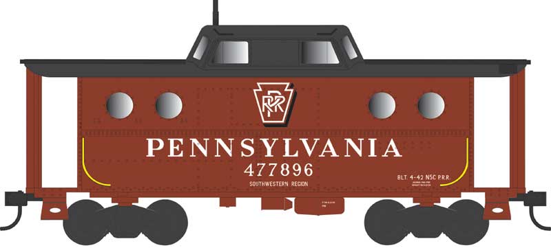 Bowser 43403 HO Scale PRR N5c Caboose Cabin Pennsylvania Shadow Key SW PRR 477896