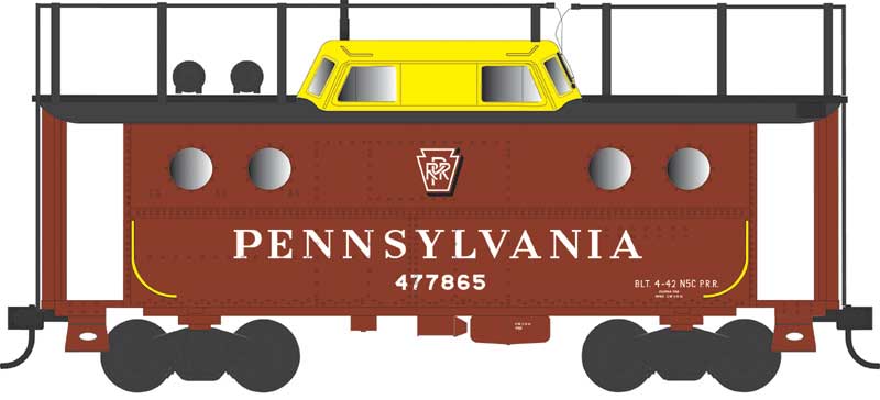 Bowser 43405 HO Scale PRR N5c Caboose Cabin Pennsylvania Shadow Key PRR 477955 - Trainphone