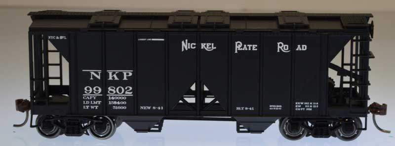 Bowser 56484 HO Scale 70 Ton 2 Bay Covered Hopper Kit Nickel Plate Road NKP 99802 - NOS