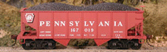 Bowser 56819 HO Scale GLa 2 Bay Open Hopper Kit Pennsylvania "Shadow Keystone" PRR 167019 - NOS