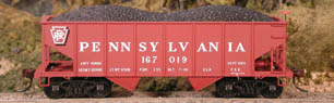 Bowser 56819 HO Scale GLa 2 Bay Open Hopper Kit Pennsylvania "Shadow Keystone" PRR 167019 - NOS