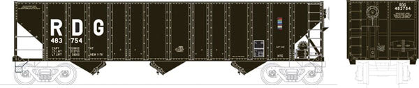 Bowser Executive Line 41526 HO Scale 100 Ton 3-Bay Hopper Reading RDG #483754