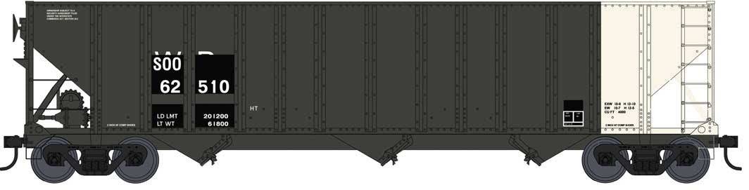 Bowser Executive Line 42401 HO Scale 100 Ton 3-Bay Hopper SOO Line ex-WP 62390
