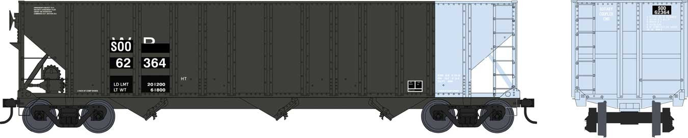 Bowser Executive Line 42404 HO Scale 100 Ton 3-Bay Hopper SOO Line ex-WP 62387