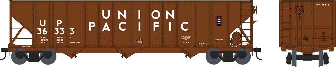 Bowser Executive Line 42412 HO Scale 100 Ton 3-Bay Hopper Union Pacific 36349