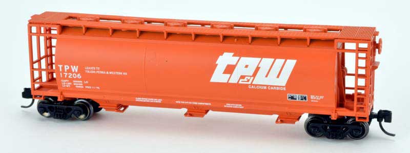 Bowser 37836 N Scale Cylindrical Hopper Toledo Peoria & Western TPW 17206