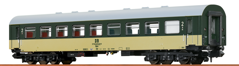 Brawa 45364 HO Scale Bghwe 2nd Class Passenger Car Deutsche Reichsbhan DR 28-15 021-8 - NOS