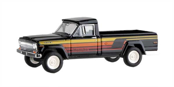 Brekina 19811 HO Scale 1968 Jeep Gladiator B Honcho Edition Black/Orange/Red
