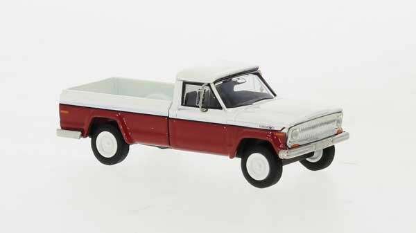 Brekina 19813 HO Scale 1967 Jeep Gladiator Red and White