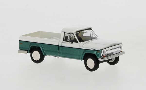 Brekina 19818 HO Scale 1967 Jeep Gladiator Green and White