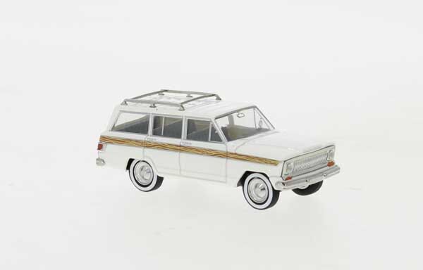 Brekina 19870 HO Scale 1967 Jeep Wagoneer Woodgrain and White