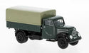 Brekina 30721 HO Scale 1950s Robar Garant Low Side Delivery Truck with Tarp - Green