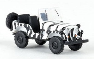 Brekina 58903 HO Scale (1:87) Jeep with Safari Zebra Stripes
