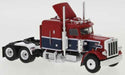 Brekina 85704MCW HO Scale 1973 Peterbilt 359 Sleeper Cab - Red and Blue