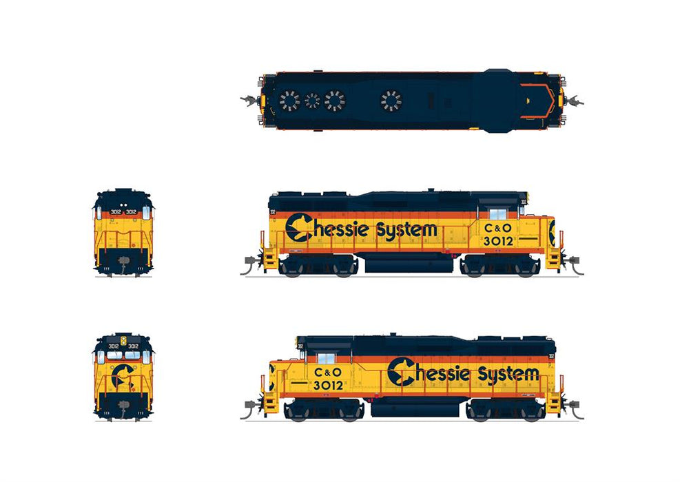 Broadway Limited BLI 7567 HO Scale EMD GP30 Chessie System C&O 3012 Paragon4