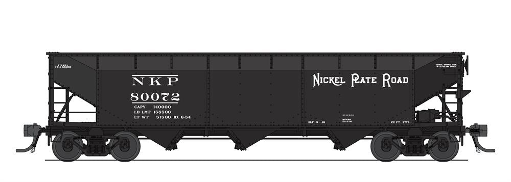 Broadway Limited Imports 7375 HO Scale AAR 70 Ton Triple Hopper Nickel Plate Road NKP 4 Pack