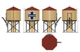 Broadway Limited Imports 7914 HO Scale Wood Water Tower - Santa Fe ATSF (Operating/Sound)