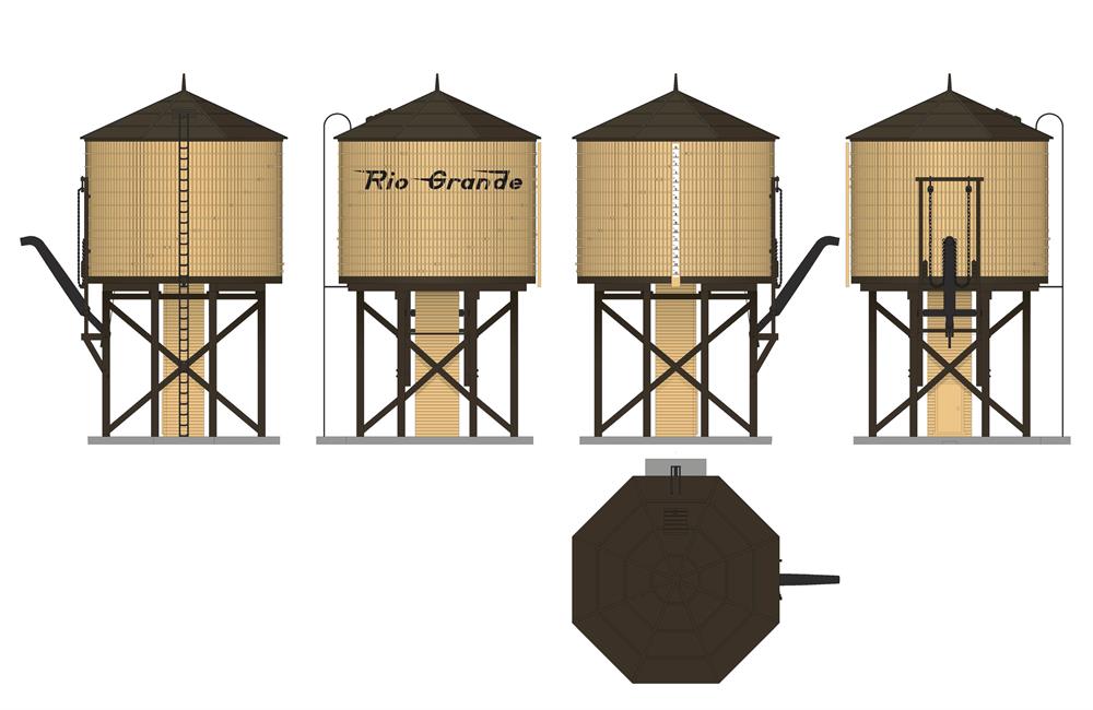 Broadway Limited Imports 7917 HO Scale Wood Water Tower - Rio Grande D&RGW (Operating/Sound)