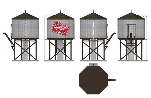 Broadway Limited Imports 7919 HO Scale Wood Water Tower - Milwaukee Road MILW (Operating/Sound)