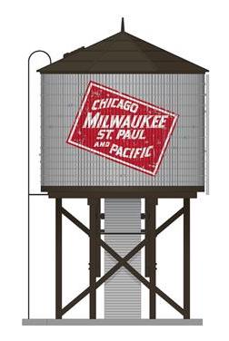 Broadway Limited Imports 7919 HO Scale Wood Water Tower - Milwaukee Road MILW (Operating/Sound)