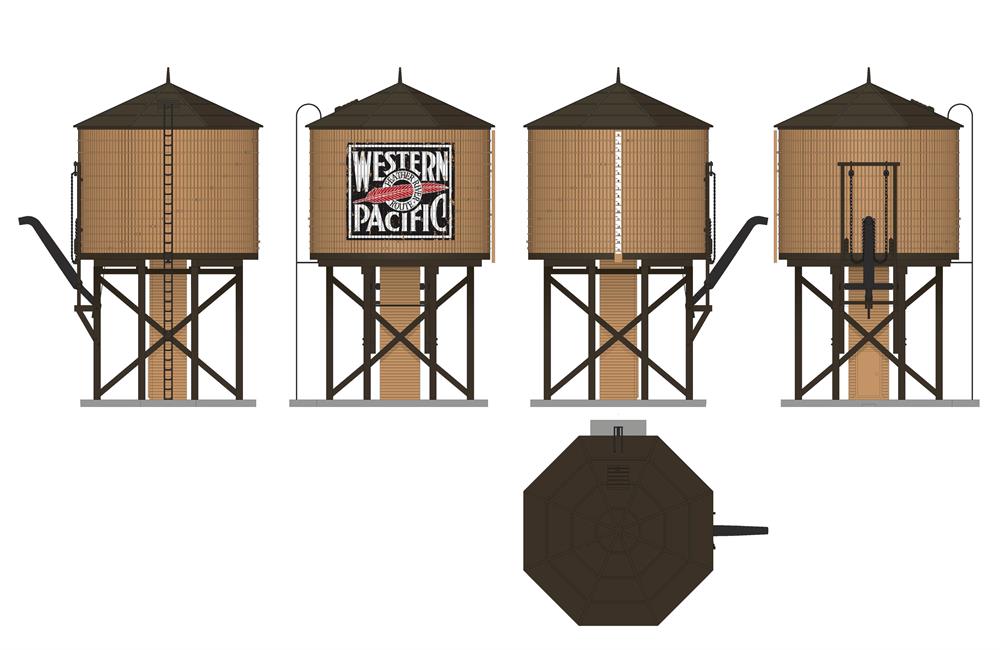 Broadway Limited Imports 7925 HO Scale Wood Water Tower - Western Pacific WP (Operating/Sound)