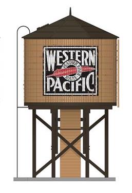 Broadway Limited Imports 7925 HO Scale Wood Water Tower - Western Pacific WP (Operating/Sound)