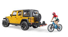 Bruder 02543 Jeep Rubicon with Mountain Bike and Figure