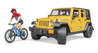 Bruder 02543 Jeep Rubicon with Mountain Bike and Figure