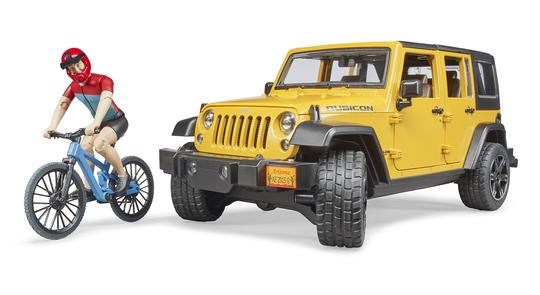 Bruder 02543 Jeep Rubicon with Mountain Bike and Figure