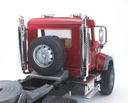 Bruder 02813 MACK Granite Semi Truck with Lowboy Trailer and JCB Backhoe