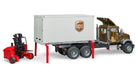 Bruder 02828 MACK Granite UPS Logistics Box Truck with Forklift