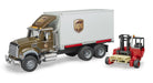 Bruder 02828 MACK Granite UPS Logistics Box Truck with Forklift