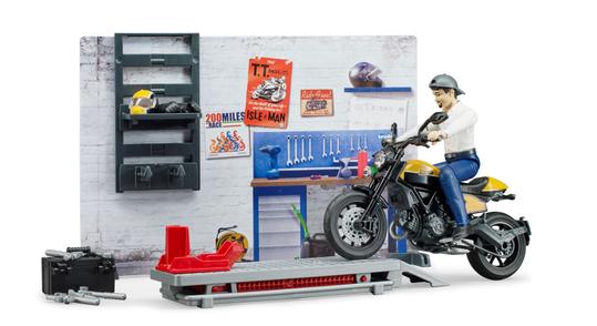Bruder 62102 Bworld Ducati Full Throttle Motorcycle Service Playset