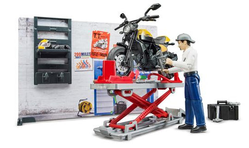 Bruder 62102 Bworld Ducati Full Throttle Motorcycle Service Playset