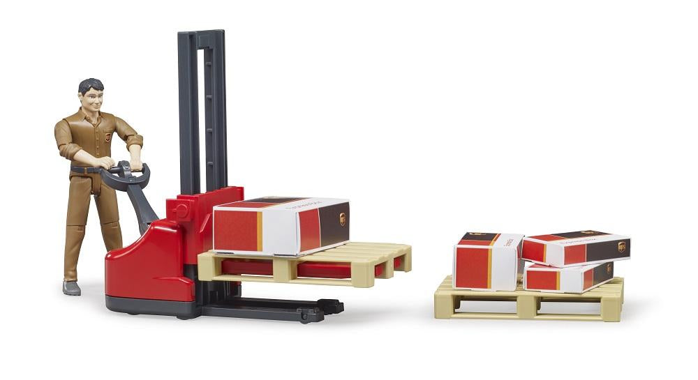 Bruder 62210 UPS Logistics Set with Pallet Jack and Figure